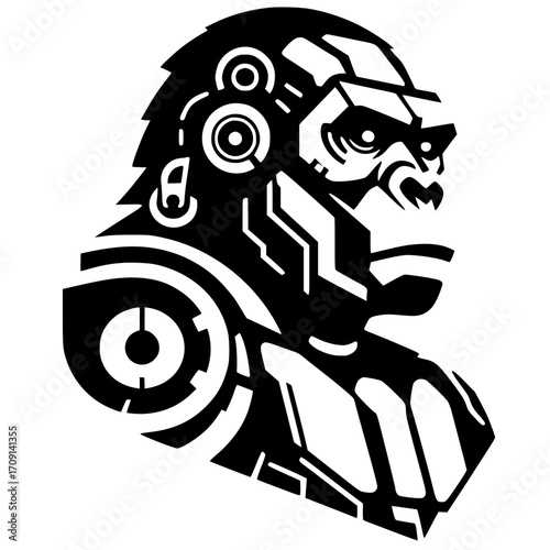 Silueta de gorila robótico