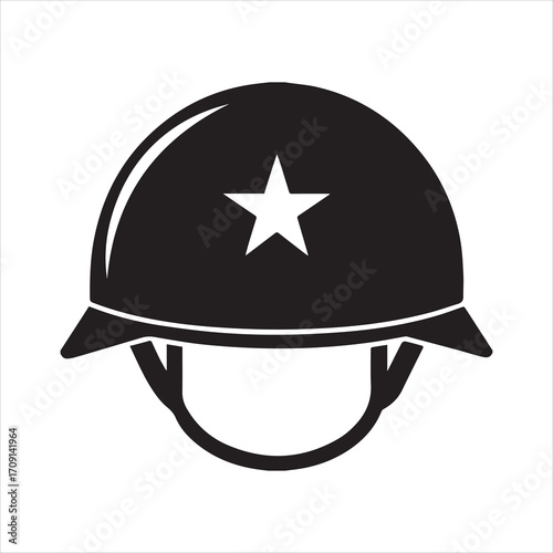 military helmet silhouette vector illustration