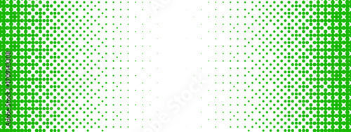 Green bitmap gradient texture. Fading pixelated 8 bit gradation pattern. Repeated dotted dither halftone background. Raster video game halfton patern. Vector vanishing comic pop art overlay backdrop