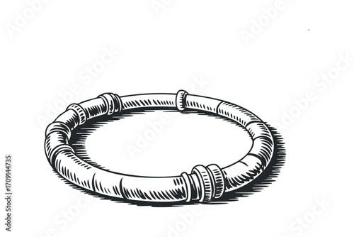 Ancient Metal Bracelet. Vector hand drawn illustration