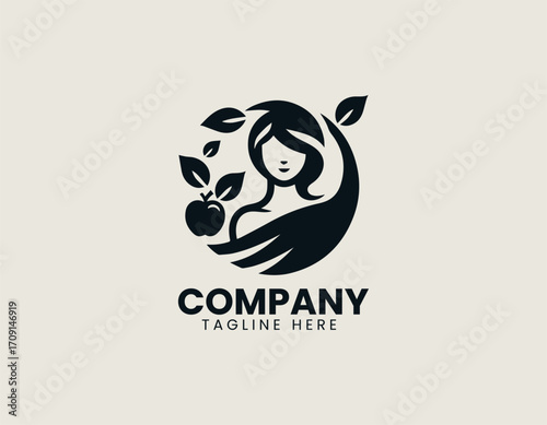 Young Girl With Apples Logo