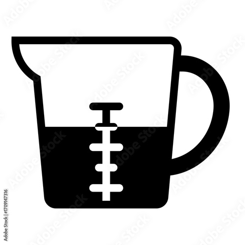 liquid volume measure glyph icon using jug in kitchen task