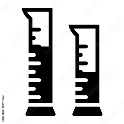 measuring liquid volume glyph icon using cylinder in lab