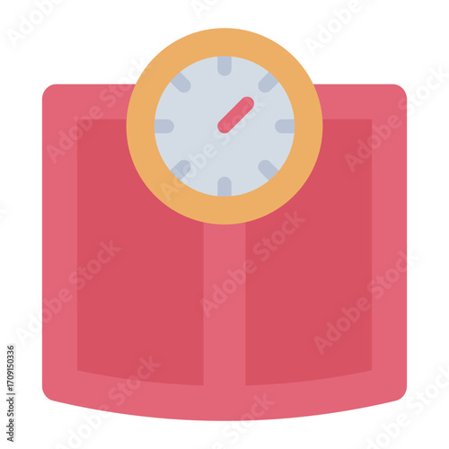 checking body weight flat icon in bathroom or gym