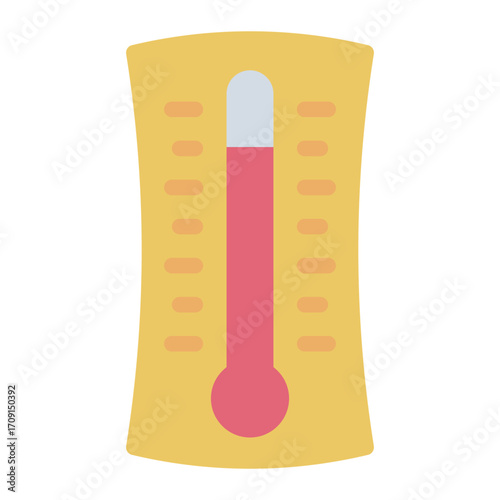 checking room temperature flat icon using thermometer