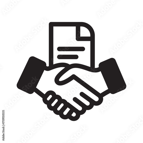 Signed Agreement Line Icon of Employment Contracts Icon Set