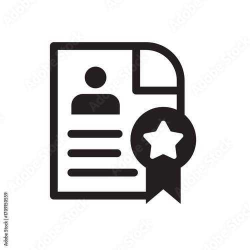 Verified Employee Line Icon of Employment Contracts Icon Set