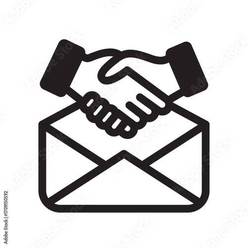Employment Offer Accepted Line Icon of Employment Contracts Icon Set