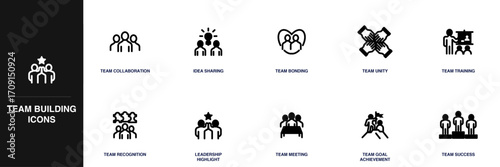 Team Building Line Icon Set