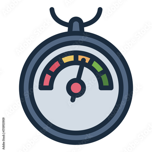 air pressure reading filled line icon for weather prediction