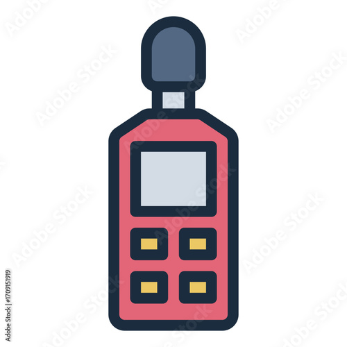 measuring noise level filled line icon used in sound testing