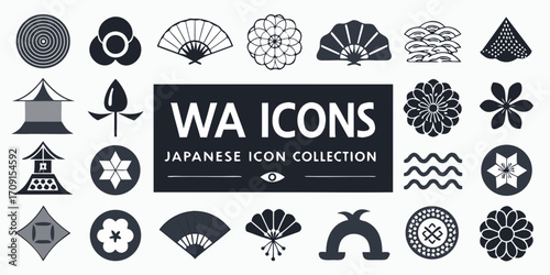 Wa Icons Japanese Icon Collection Black And White traditional