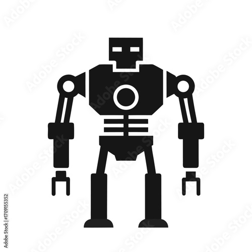 Retro robot holding a vintage camera