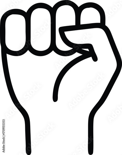 Strong fist raised high symbolizing power protest solidarity and resistance against oppression