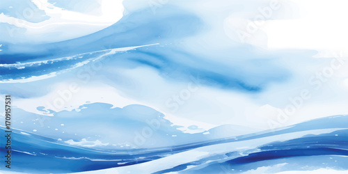 Aerial view of a vibrant blue sky with fluffy white clouds, resembling a serene ocean horizon