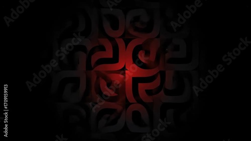Abstract red spotlight effect subtly pulsating over a dark, shifting geometric pattern in a seamlessly looping video subtly pulsating, calm, seamlessly looping video