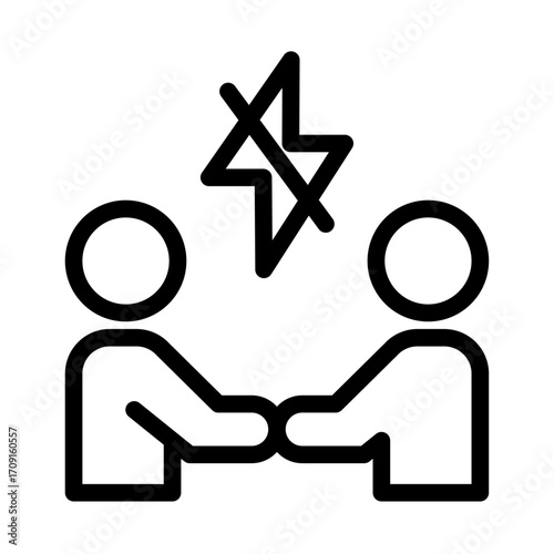 Agreement Declined Line Icon of Conflict Resolution Icon Set