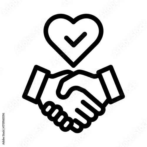 Trustworthy Partnership Line Icon of Ethical Business Icon Set