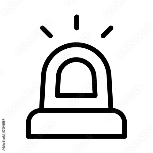 Emergency Siren Line Icon of Ambulance and EMS Icon Set