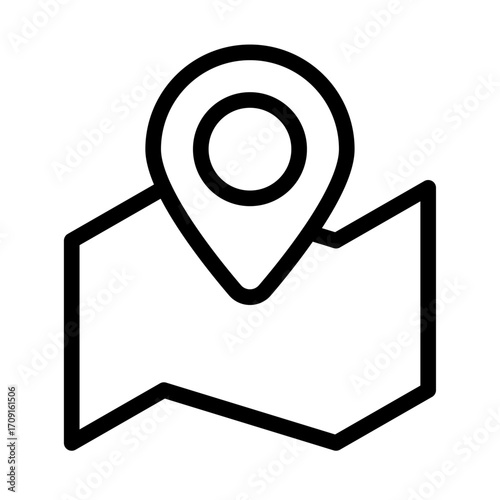 Location Pin Line Icon of Search and Rescue Icon Set