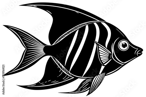  vector illustration of a angel fish