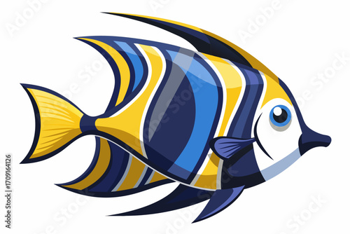 vector illustration of a angelfish