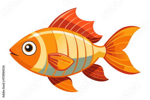 vector illustration of a goldfish