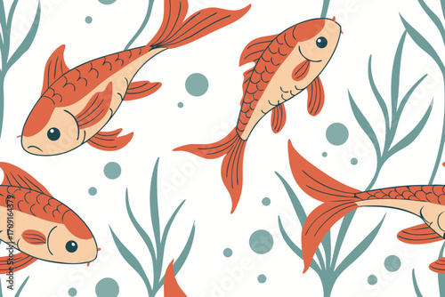 seamless pattern with fishes