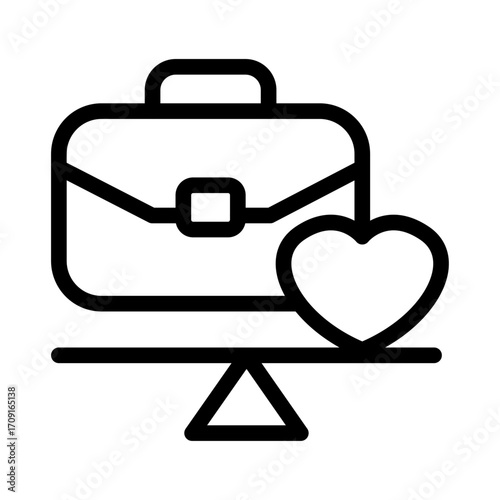 Professional and Personal Balance Line Icon of Work-Life Balance Icon Set