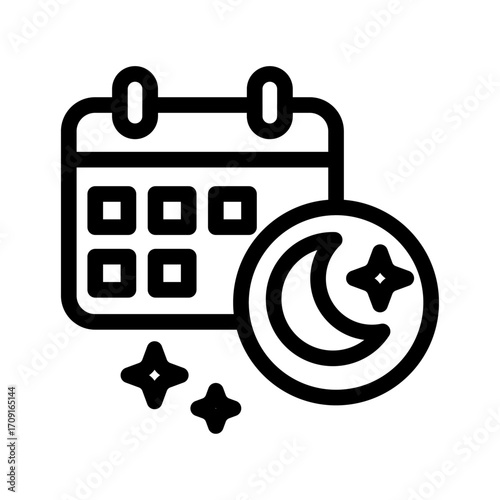 Flexible Schedule Line Icon of Work-Life Balance Icon Set