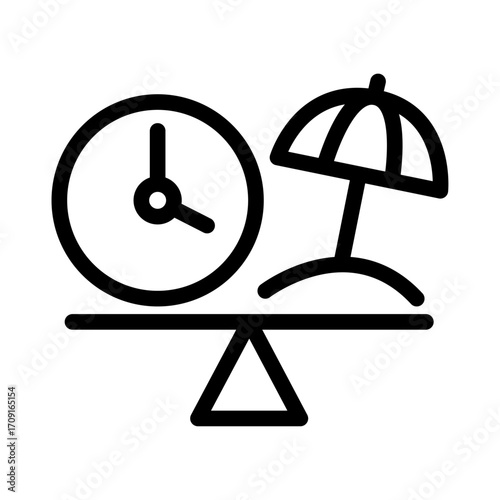Break Time Line Icon of Work-Life Balance Icon Set