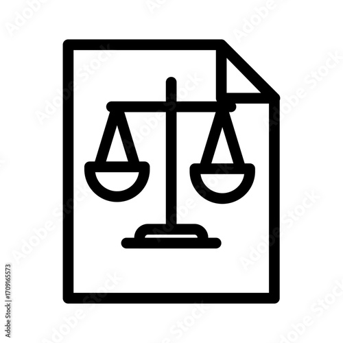 Justice File Line Icon of Legal Documents Icon Set