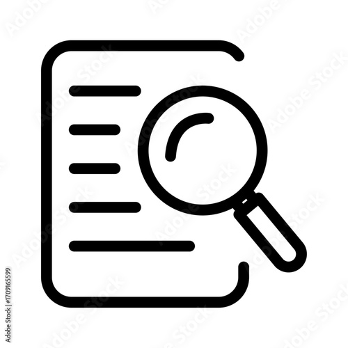 Document Review Line Icon of Legal Documents Icon Set