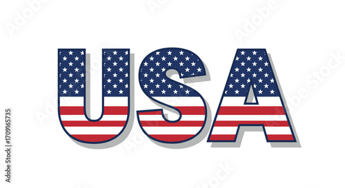 USA Flag Typography Design