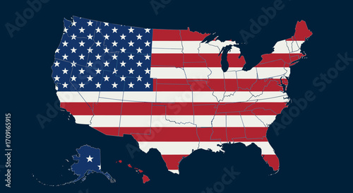 Flag Map Illustration