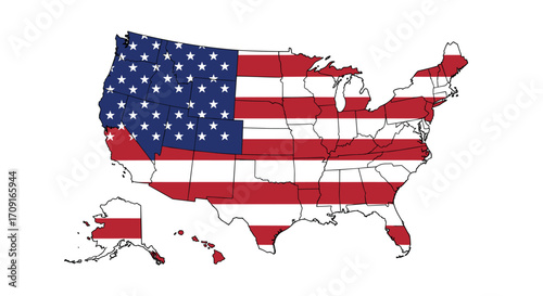 Flag Map Illustration