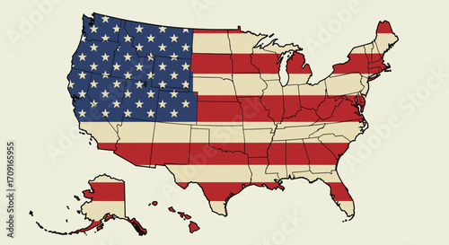 Flag Map Illustration
