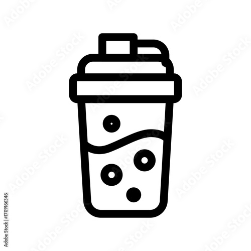 Protein Shake Line Icon of Dietary Supplements Icon Set