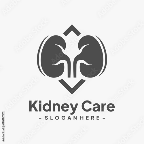 Kidney logo vector. Urology logo design template. Icon stock vector isolated