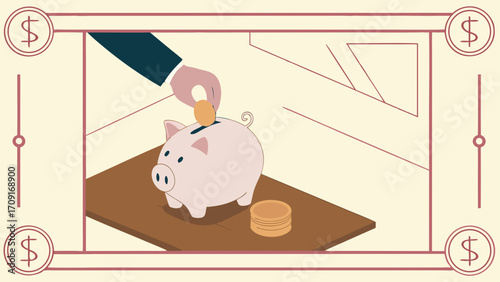 Saving money concept illustration piggy bank coins finance investment budget wealth financial planning economic growth banking prosperity saving money investment strategy financial.