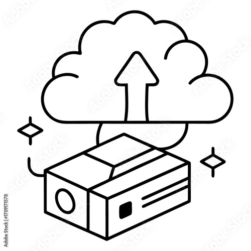 Cloud storage upload backup concept isometric data transfer digital service solution illustration icon
