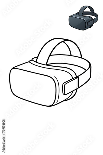 Modern Virtual Reality Headset Technology Illustration.