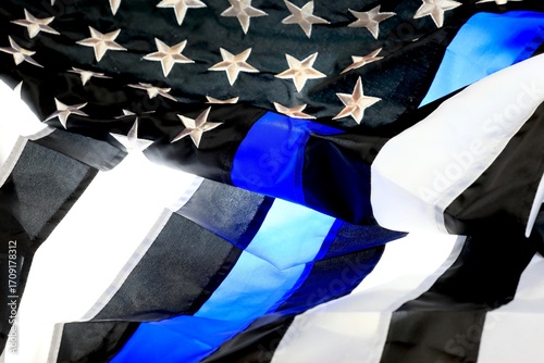 Police memorial flag for fallen officers