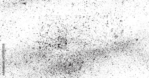 Dirty or dust film grain speck grit grunge overlay on white background grain noise Speckle grain dot white paper noise texture  Noise dot grain background with gradient ripple wave, vector grunge text