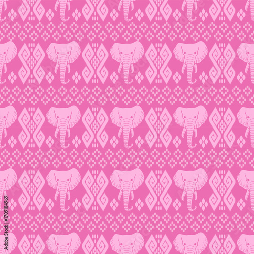 popular elephant pattern in asian style this elephant graphic is fashionable in thailand india and south east asia and this elephant and baby elephant can be for textile industry and any package
