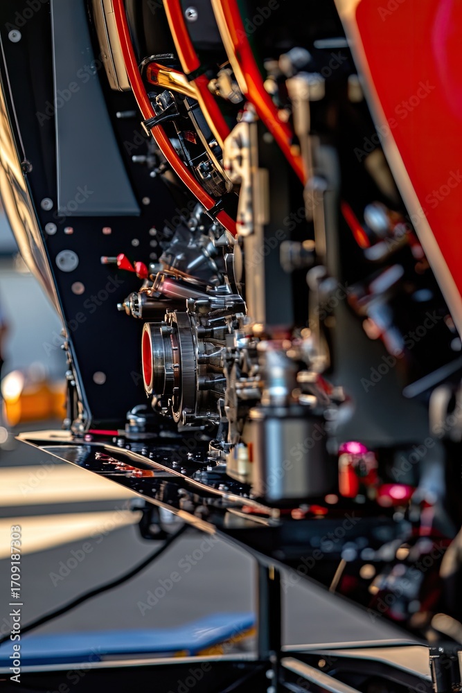 Fototapeta premium Close-up of intricate engine components