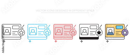Member Card icon design with white background stock illustration