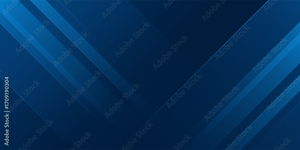 Fototapeta premium Modern Blue Abstract Geometric Background. A sleek and elegant abstract blue background with geometric diagonal lines and gradient shades, perfect for business, technology, digital presentations.