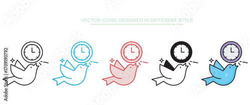Early Bird icon design with white background stock illustration