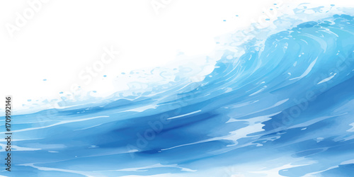 Abstract nature wallpaper with blue ocean waves and summer sky clouds reflecting the sun